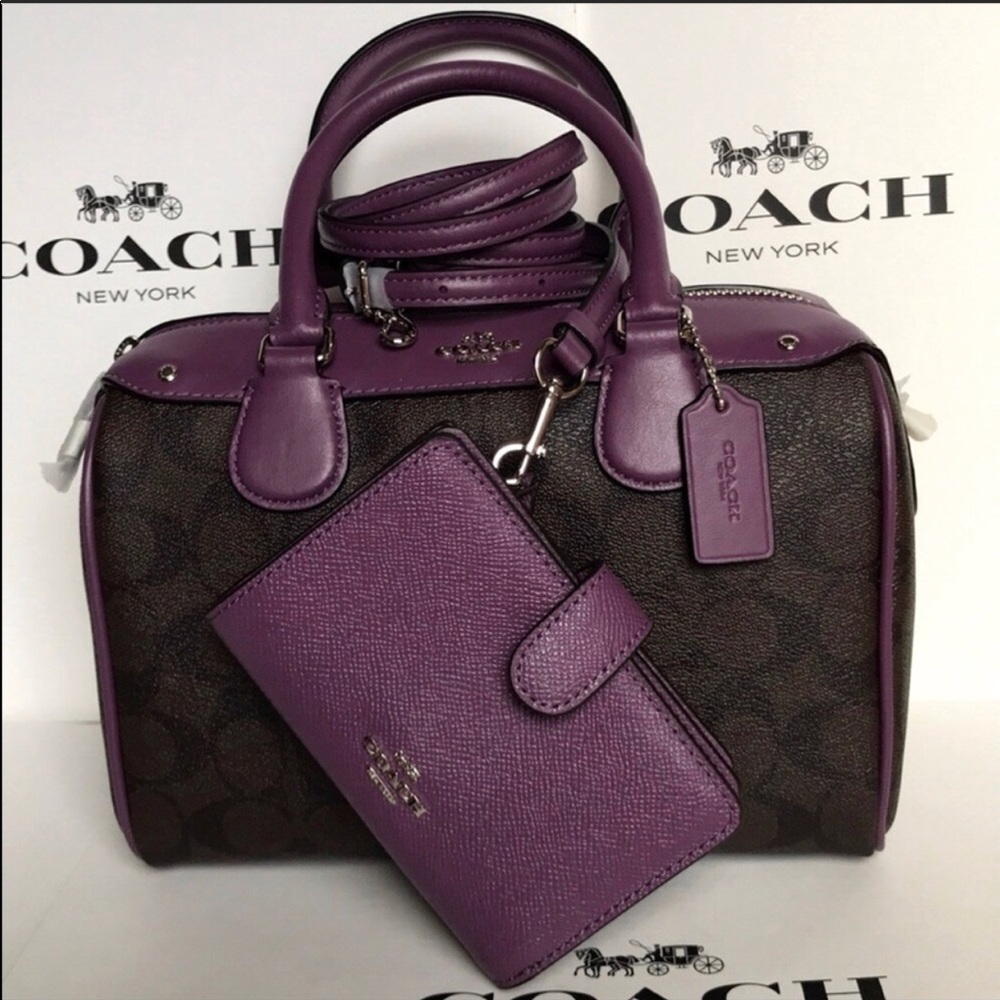 Beautiful berry/plum coach purse and wallet